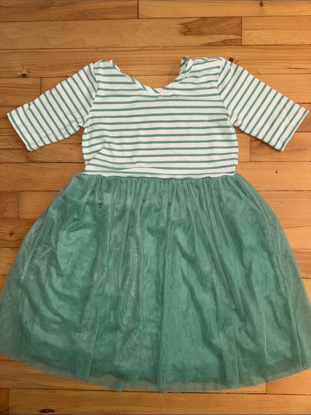 Hanna Andersson Girls Mint and White Striped Top